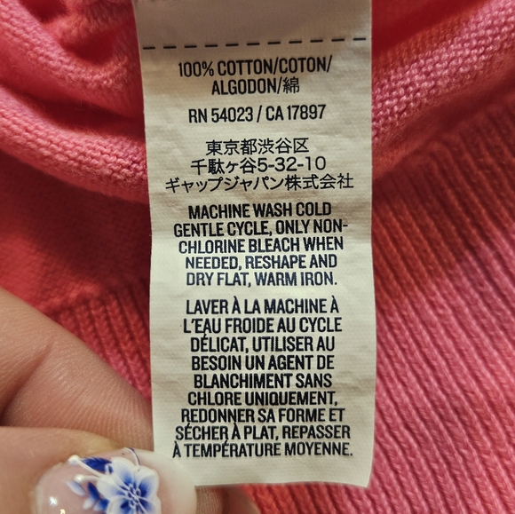 Old Navy Pink Sweater Size Large Cotton Long Sleeve Letter L Graphic - Picture 3 of 13